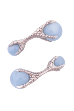 Solid White Gold Eagle Claw with Ball Cufflinks