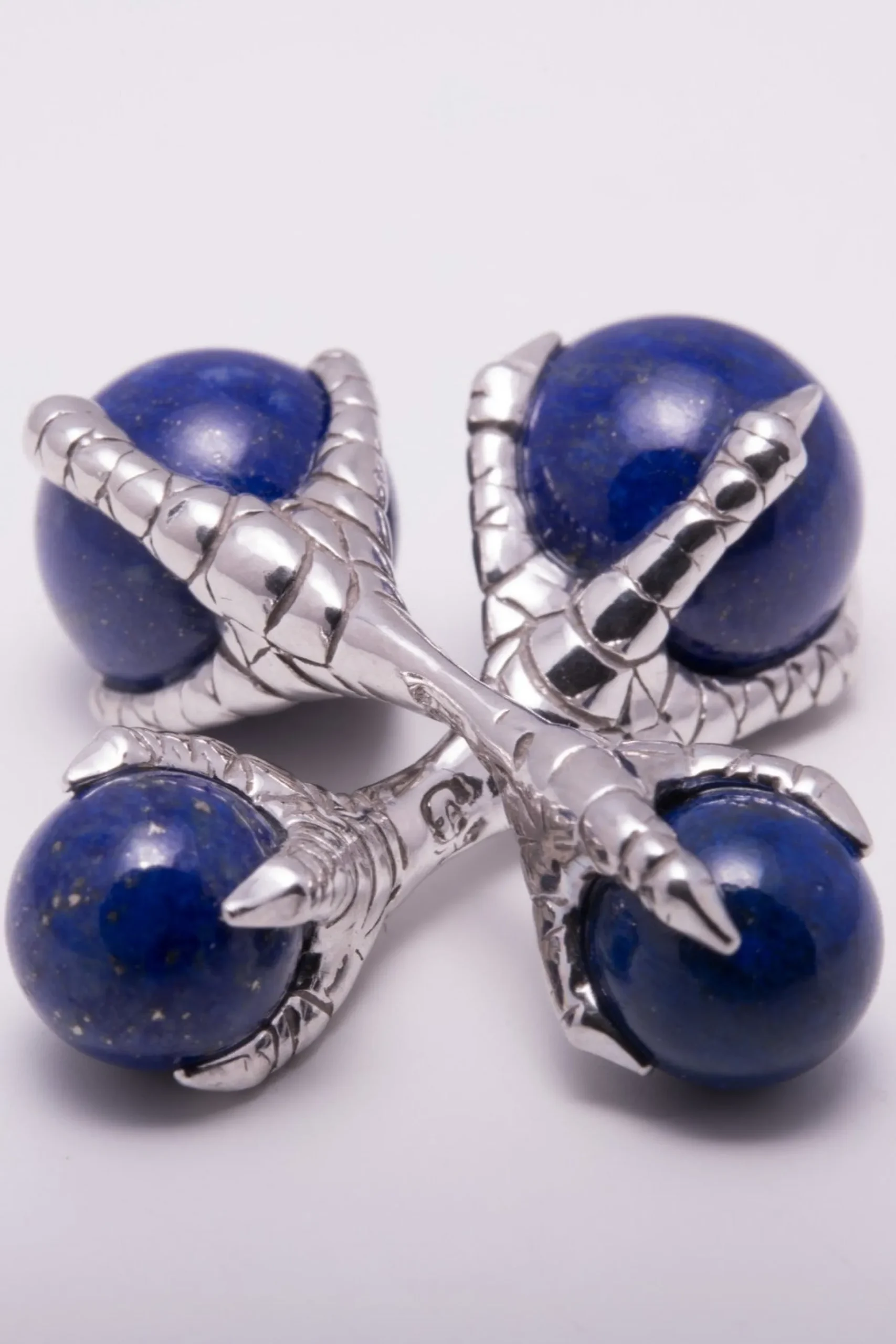 Solid White Gold Eagle Claw with Ball Cufflinks