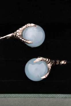 Solid White Gold Eagle Claw with Ball Cufflinks