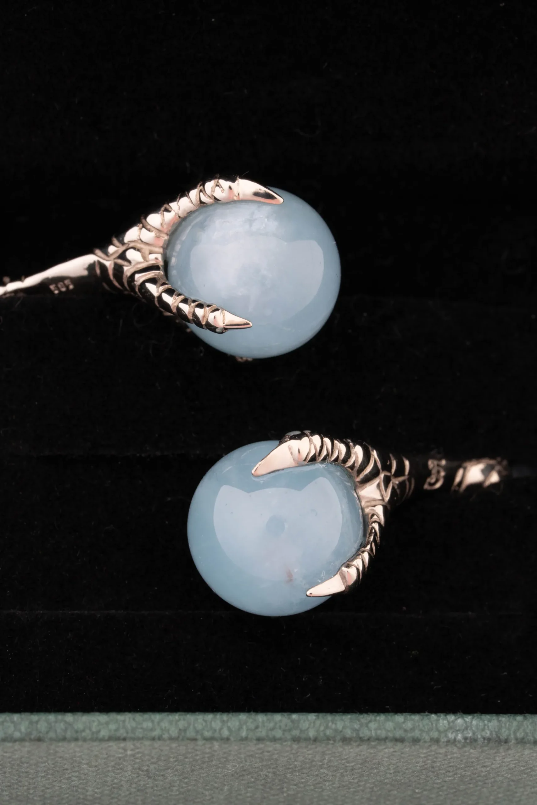 Solid White Gold Eagle Claw with Ball Cufflinks