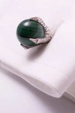 Solid White Gold Eagle Claw with Ball Cufflinks