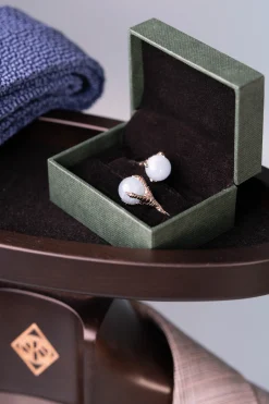 Solid White Gold Eagle Claw with Ball Cufflinks