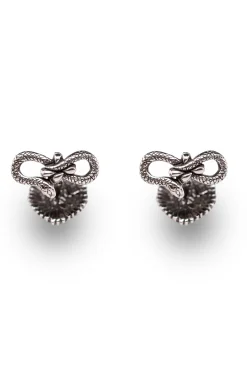 Solid White Gold Eagle & Snake Cufflinks
