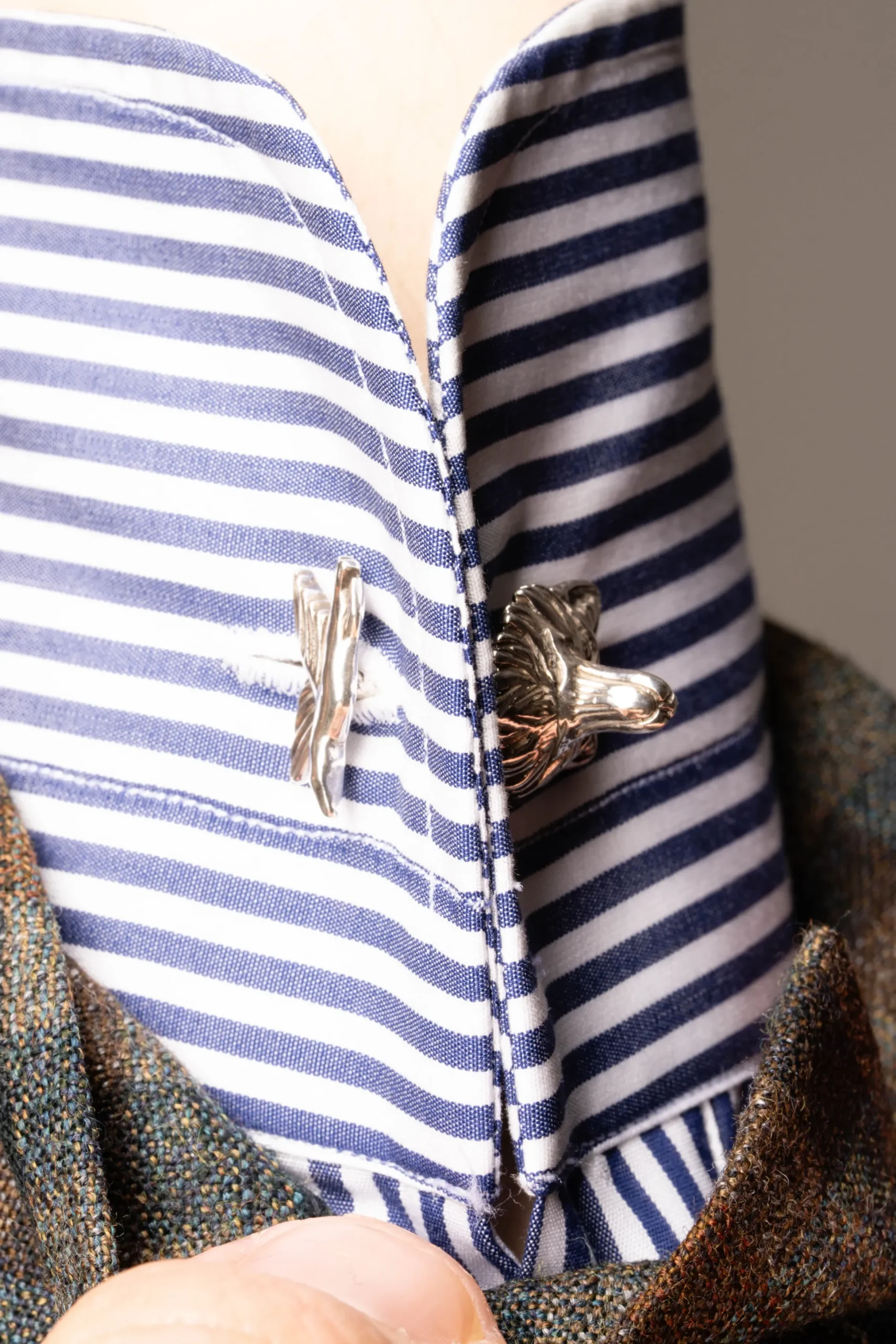 Solid White Gold Fox & Goose Cufflinks