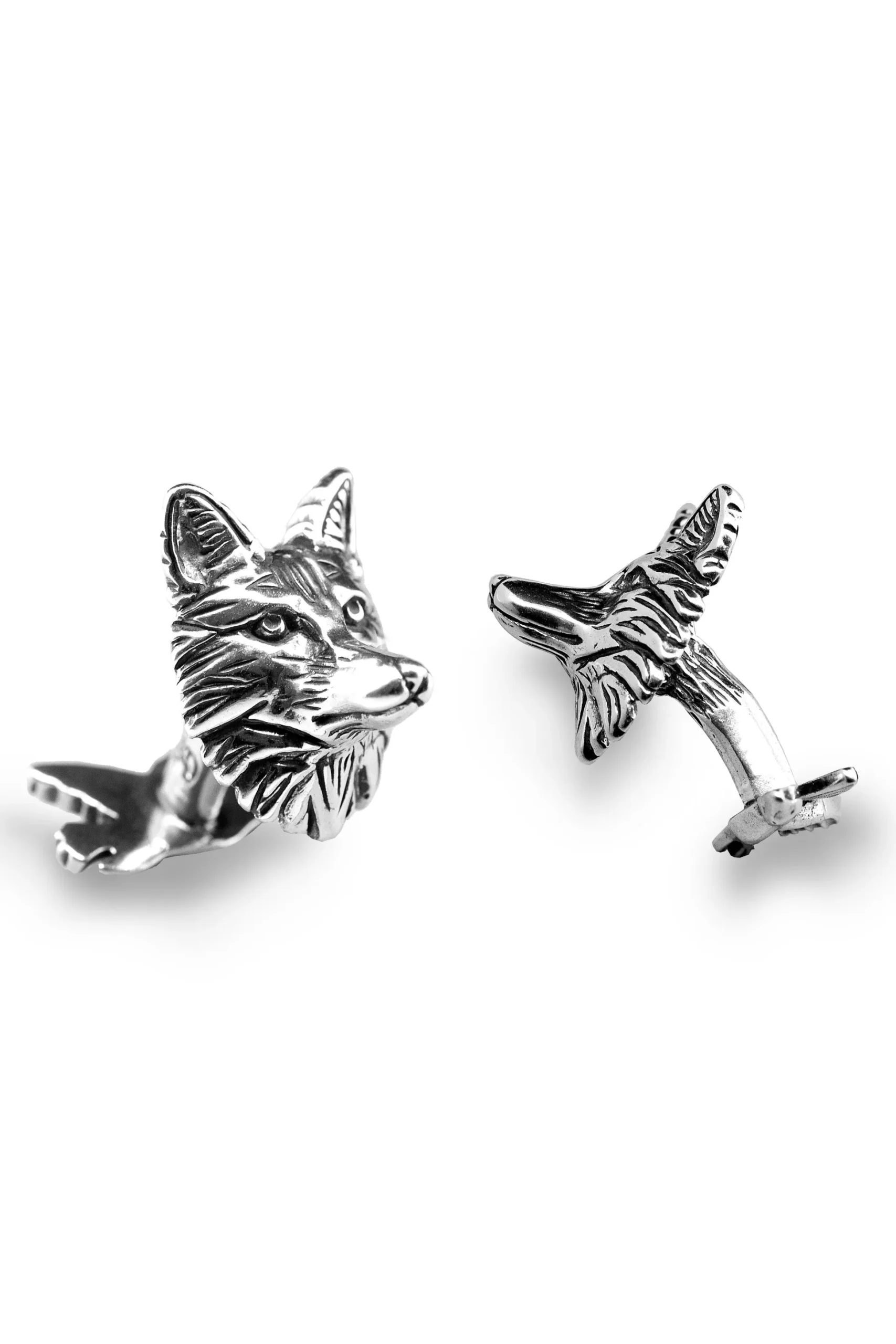 Solid White Gold Fox & Goose Cufflinks