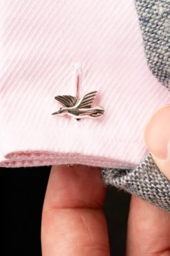 Solid White Gold Fox & Goose Cufflinks