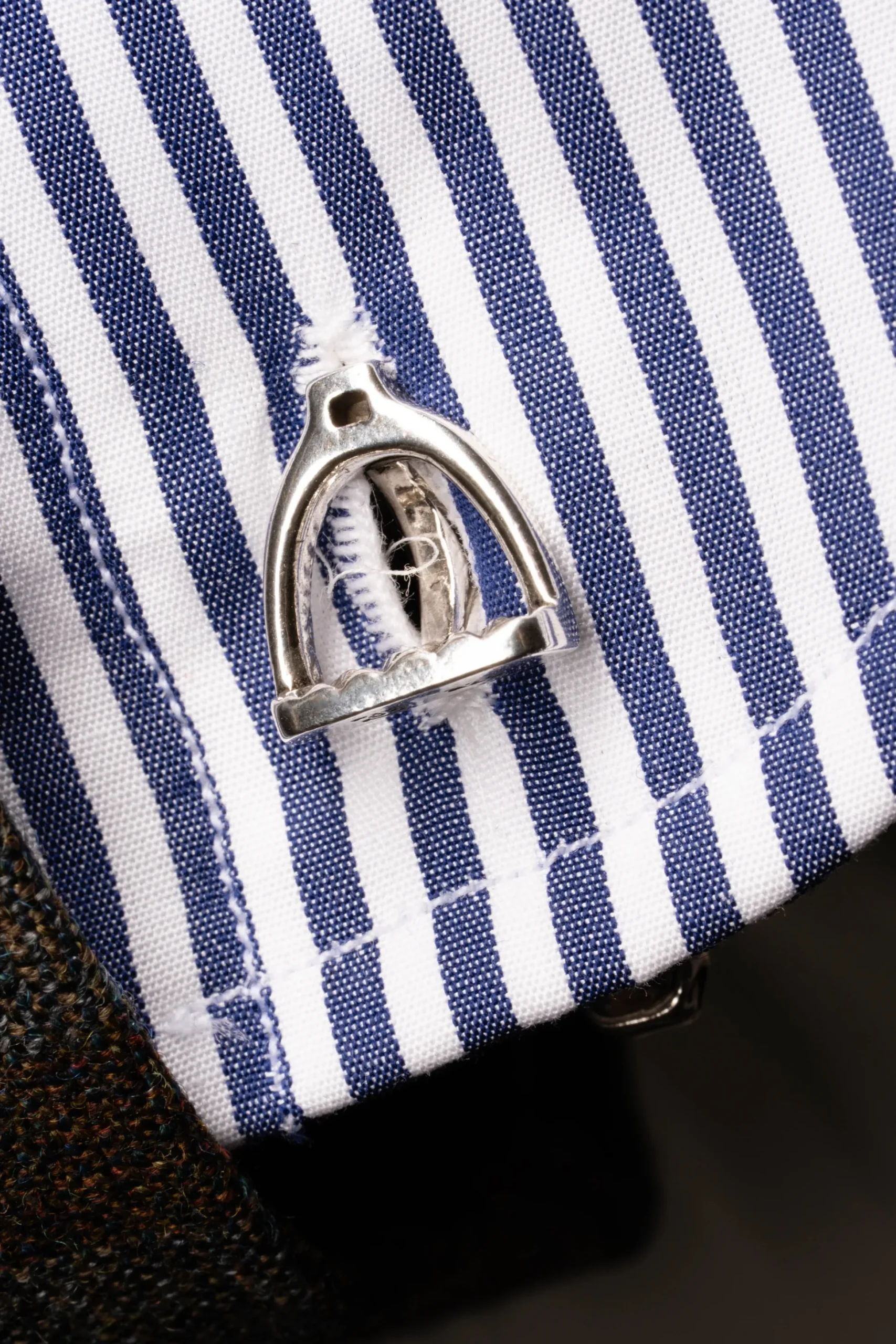 Solid White Gold Horse & Stirrup Cufflinks