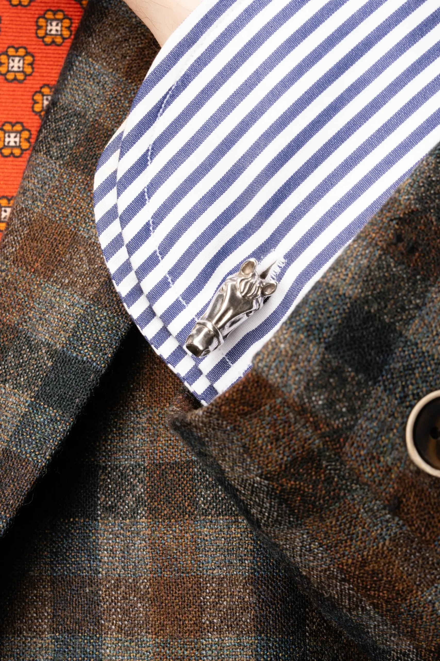 Solid White Gold Horse & Stirrup Cufflinks