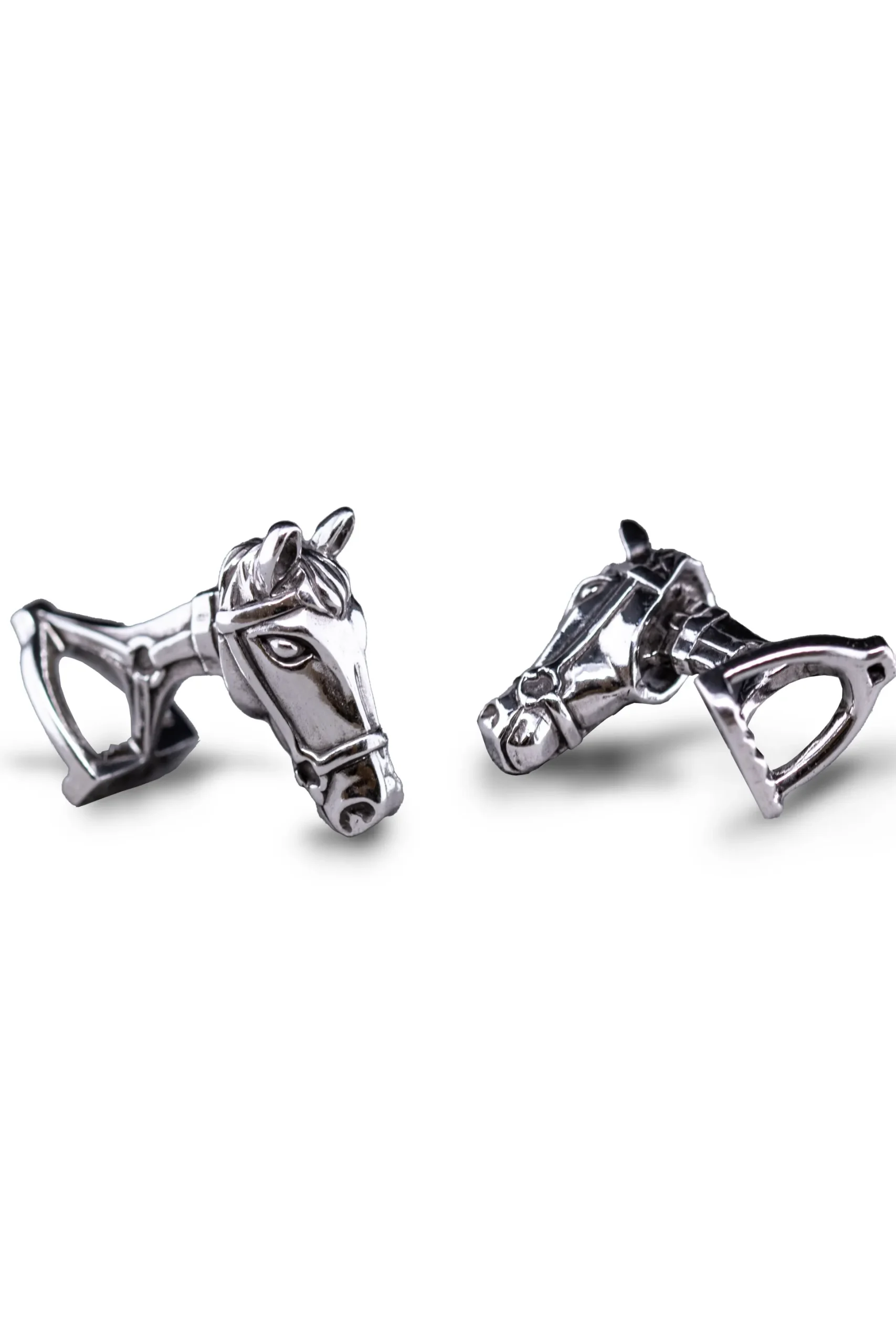 Solid White Gold Horse & Stirrup Cufflinks