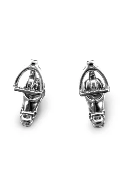Solid White Gold Horse & Stirrup Cufflinks