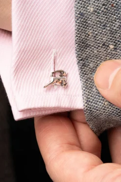 Solid White Gold Lion & Gazelle Cufflinks
