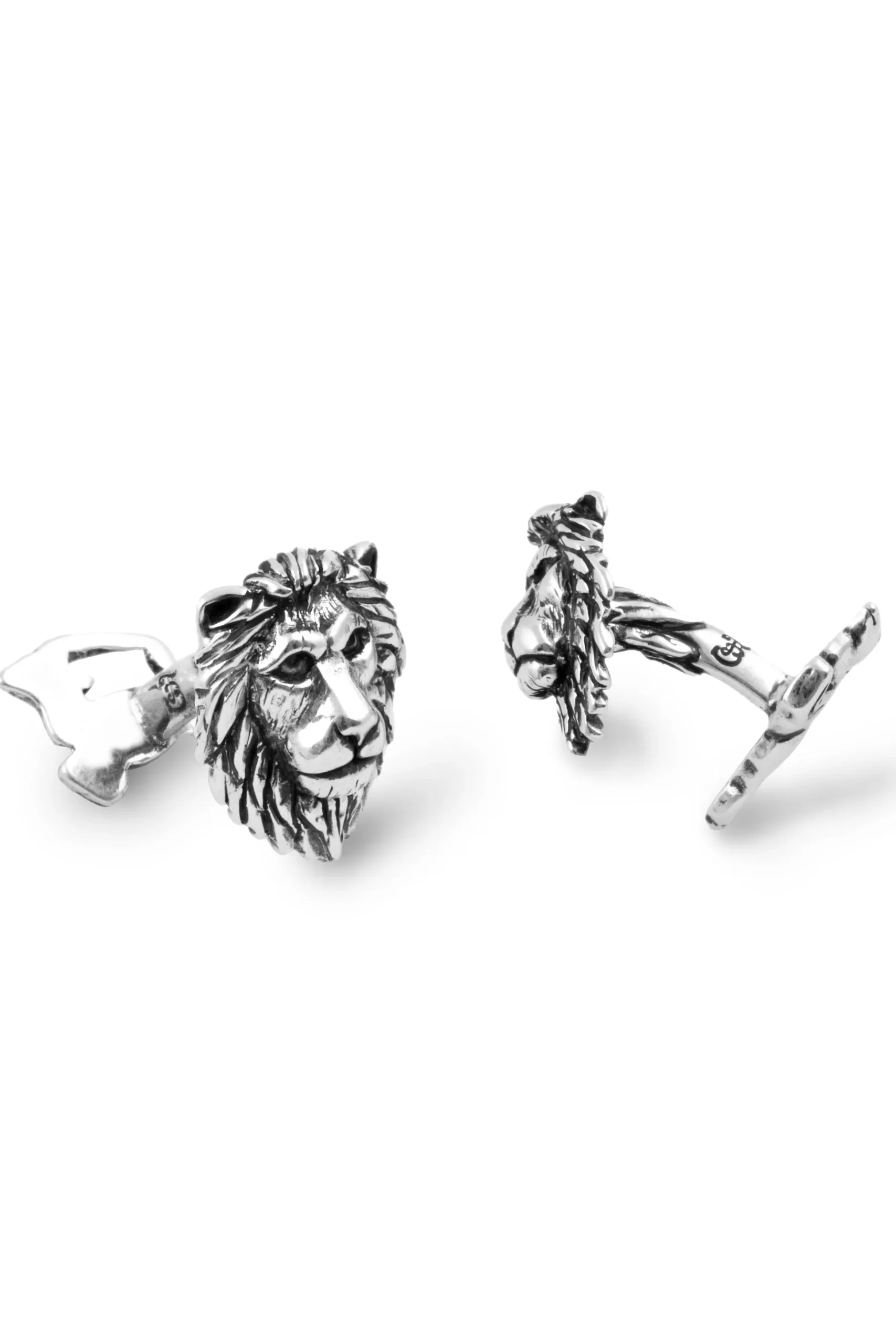 Solid White Gold Lion & Gazelle Cufflinks