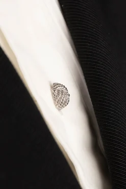 Solid White Gold Monkey Fist Knot Studs