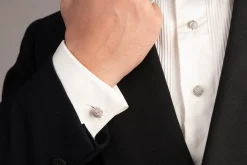 Solid White Gold Monkey Fist Knot Studs