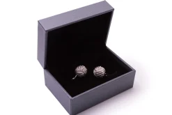 Solid White Gold Monkey Fist Knot Cufflinks