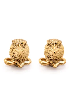 Solid Yellow Gold Eagle & Snake Cufflinks