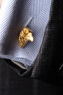 Solid Yellow Gold Eagle & Snake Cufflinks