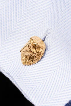 Solid Yellow Gold Eagle & Snake Cufflinks