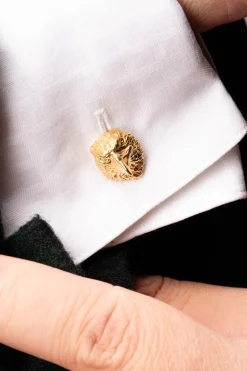 Solid Yellow Gold Eagle & Snake Cufflinks