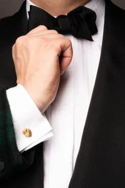 Solid Yellow Gold Eagle & Snake Cufflinks