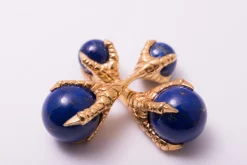 Solid Yellow Gold Eagle Talon with Ball Cufflinks