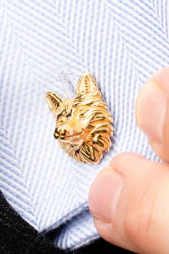 Solid Yellow Gold Fox & Goose Cufflinks