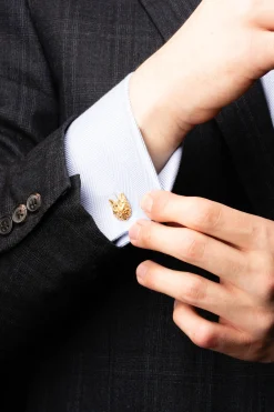 Solid Yellow Gold Fox & Goose Cufflinks