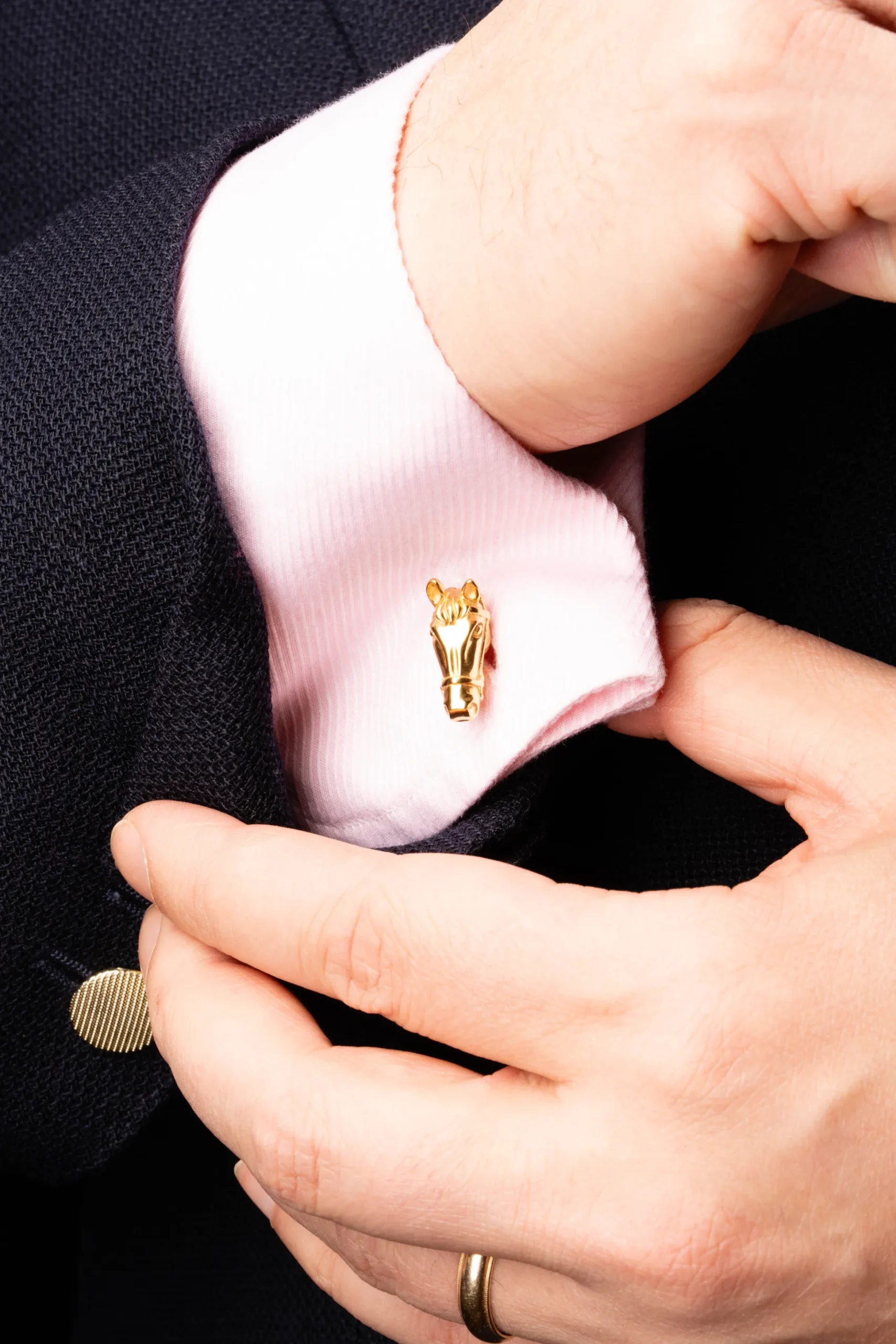 Solid Yellow Gold Horse & Stirrup Cufflinks