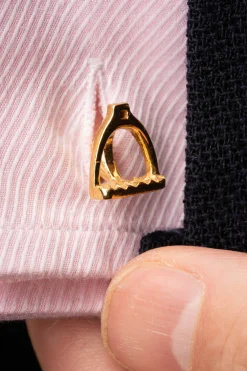 Solid Yellow Gold Horse & Stirrup Cufflinks