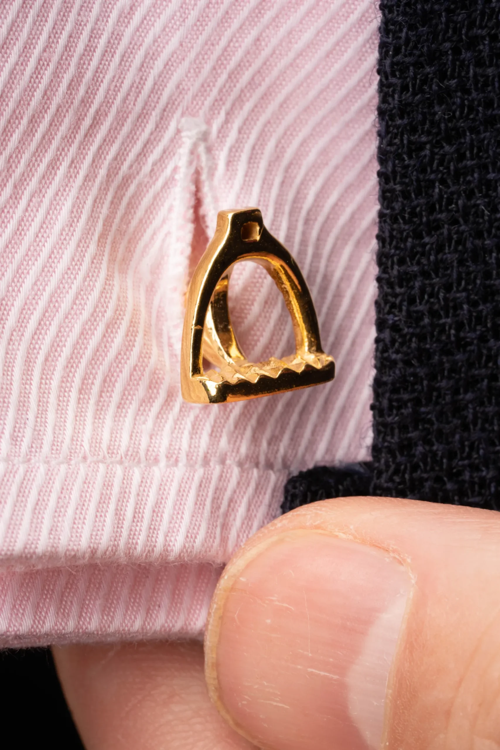 Solid Yellow Gold Horse & Stirrup Cufflinks
