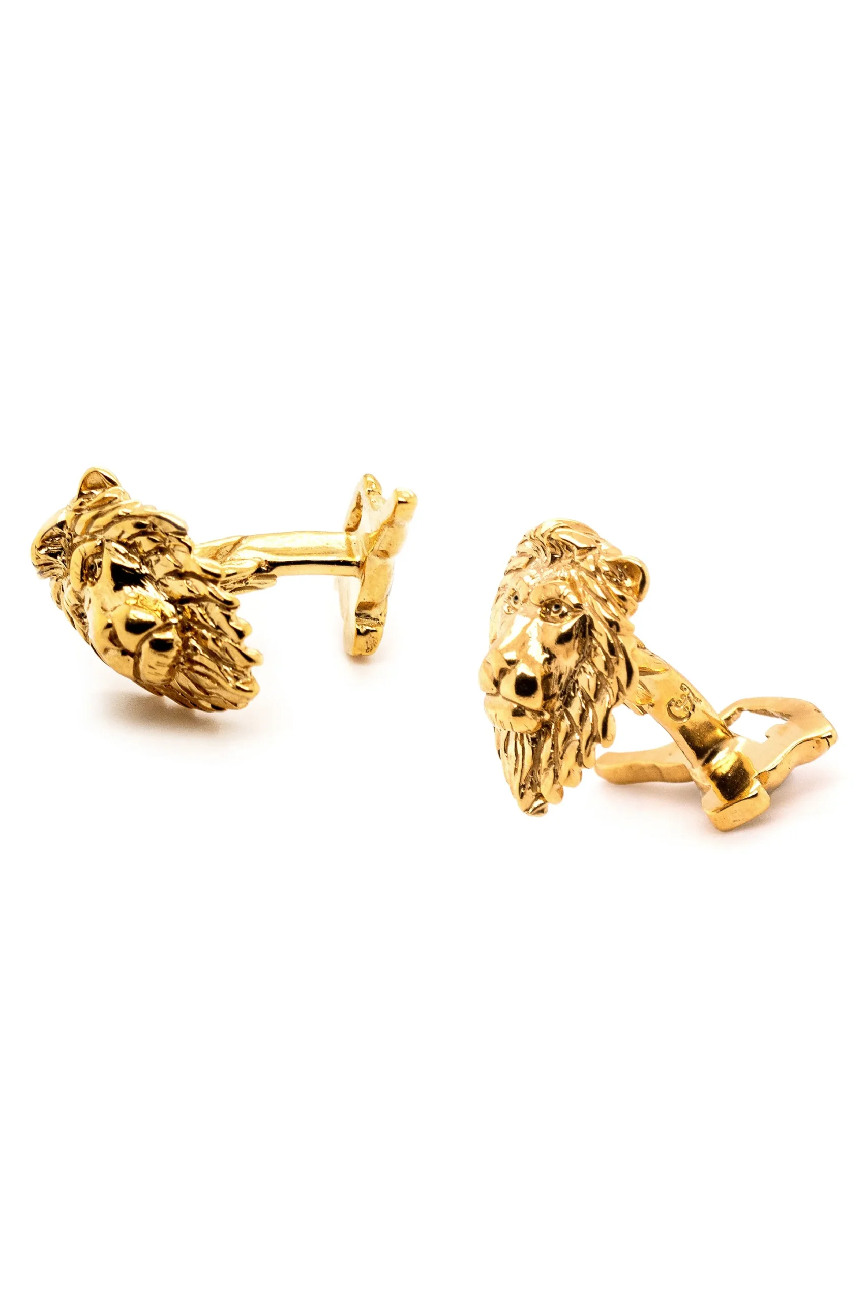 Solid Yellow Gold Lion & Gazelle Cufflinks