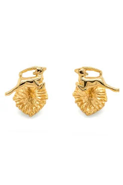 Solid Yellow Gold Lion & Gazelle Cufflinks