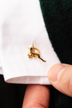 Solid Yellow Gold Lion & Gazelle Cufflinks