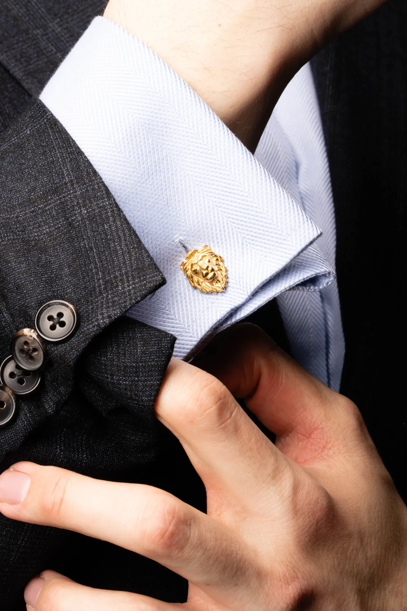 Solid Yellow Gold Lion & Gazelle Cufflinks