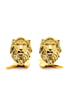 Solid Yellow Gold Lion & Gazelle Cufflinks