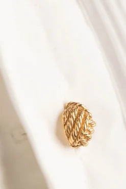 Solid Yellow Gold Monkey Fist Knot Studs