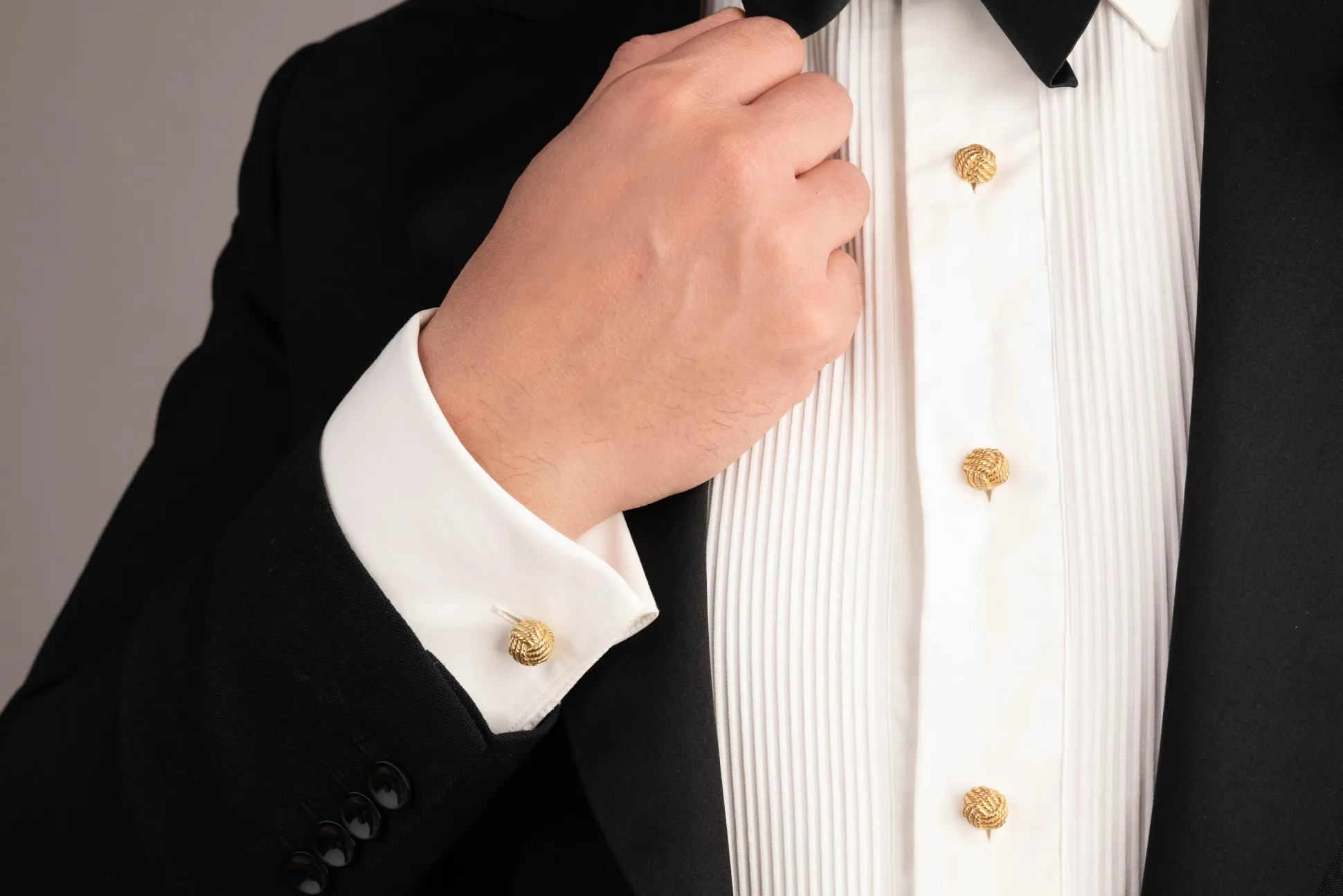 Solid Yellow Gold Monkey Fist Knot Studs