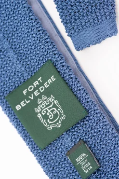 Steel Blue Silk Knit Tie