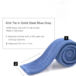 Steel Blue Silk Knit Tie