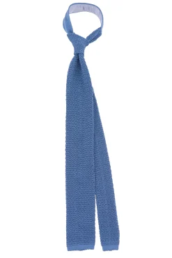 Steel Blue Silk Knit Tie