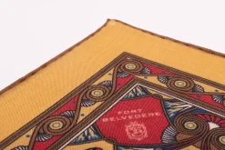 Straw Yellow Art Deco Egyptian Scarab Pocket Square