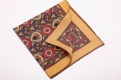 Straw Yellow Art Deco Egyptian Scarab Pocket Square