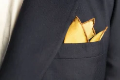 Straw Yellow Art Deco Egyptian Scarab Pocket Square
