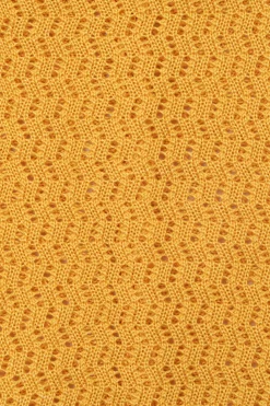 Summery Yellow Zigzag Silk Knit Tie
