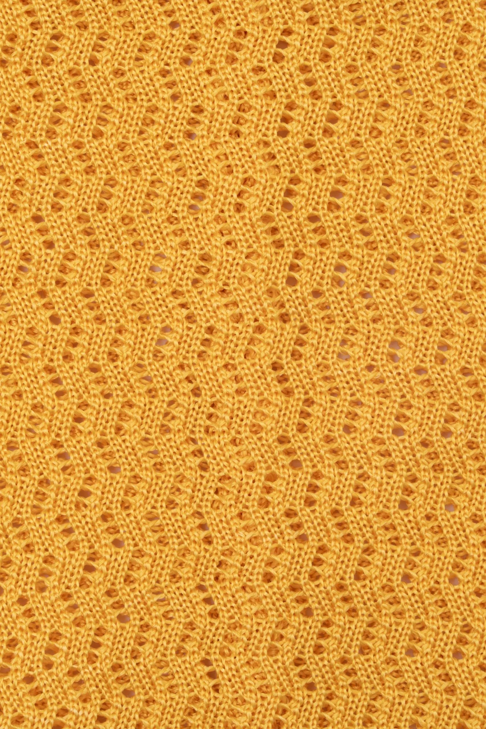 Summery Yellow Zigzag Silk Knit Tie