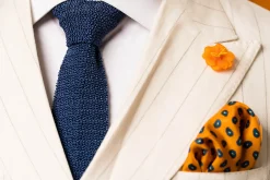 Sunflower Orange Small & Large Paisley Silk Pocket Square