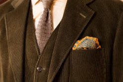 Sunflower Orange Small & Large Paisley Silk Pocket Square