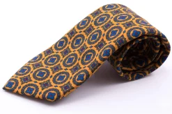 Sunflower Yellow Patterned Wool Challis Tie