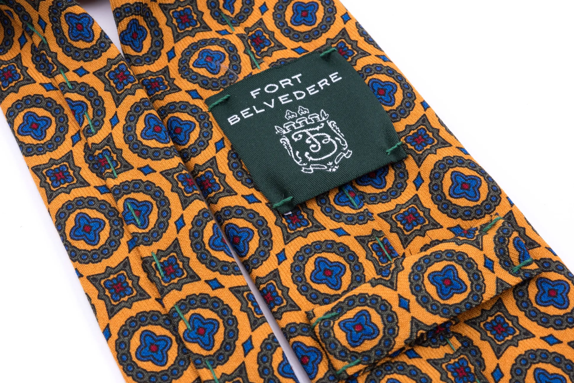 Sunflower Yellow Patterned Wool Challis Tie