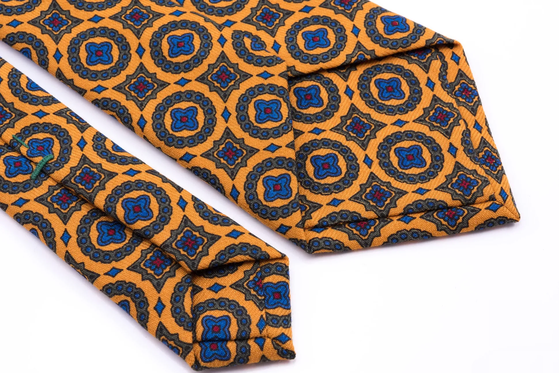 Sunflower Yellow Patterned Wool Challis Tie